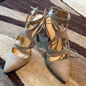 Chinese Laundry Taupe Strappy Heels